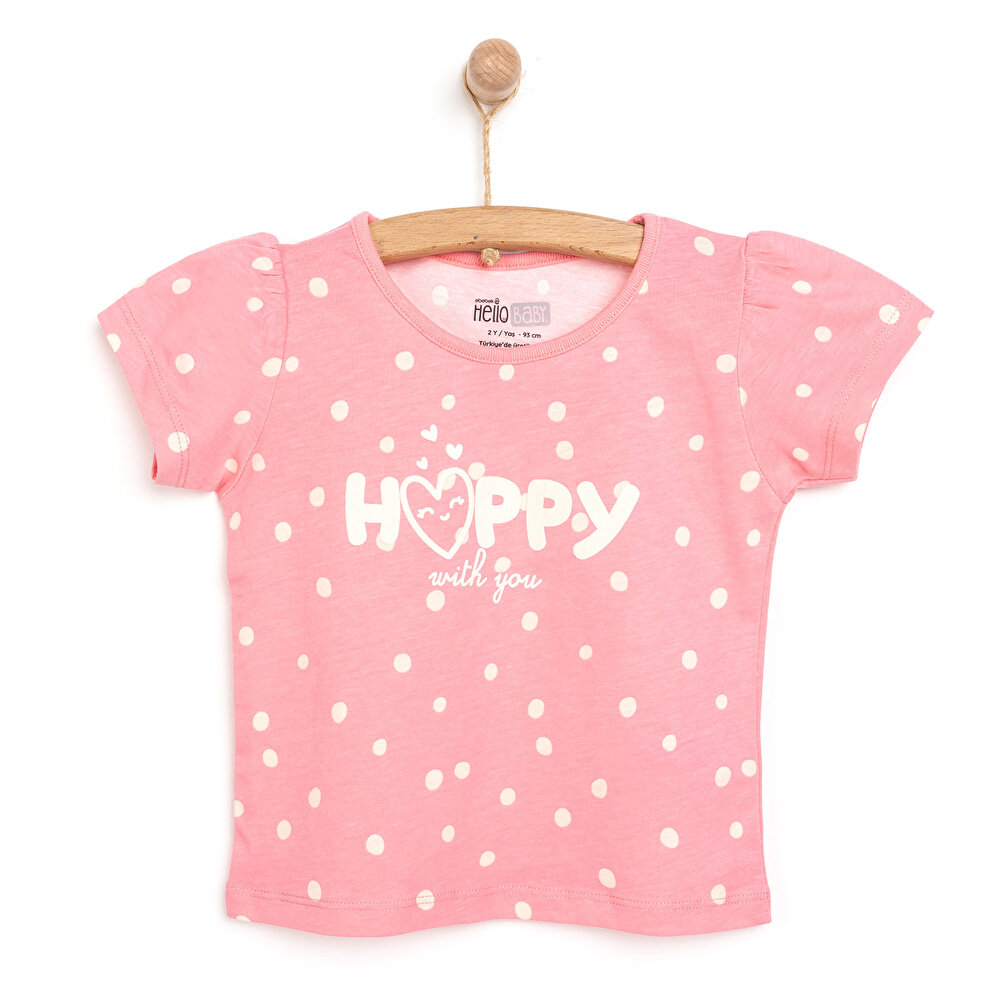 Basic Kız Happy Desenli T-Shirt Kız Bebek