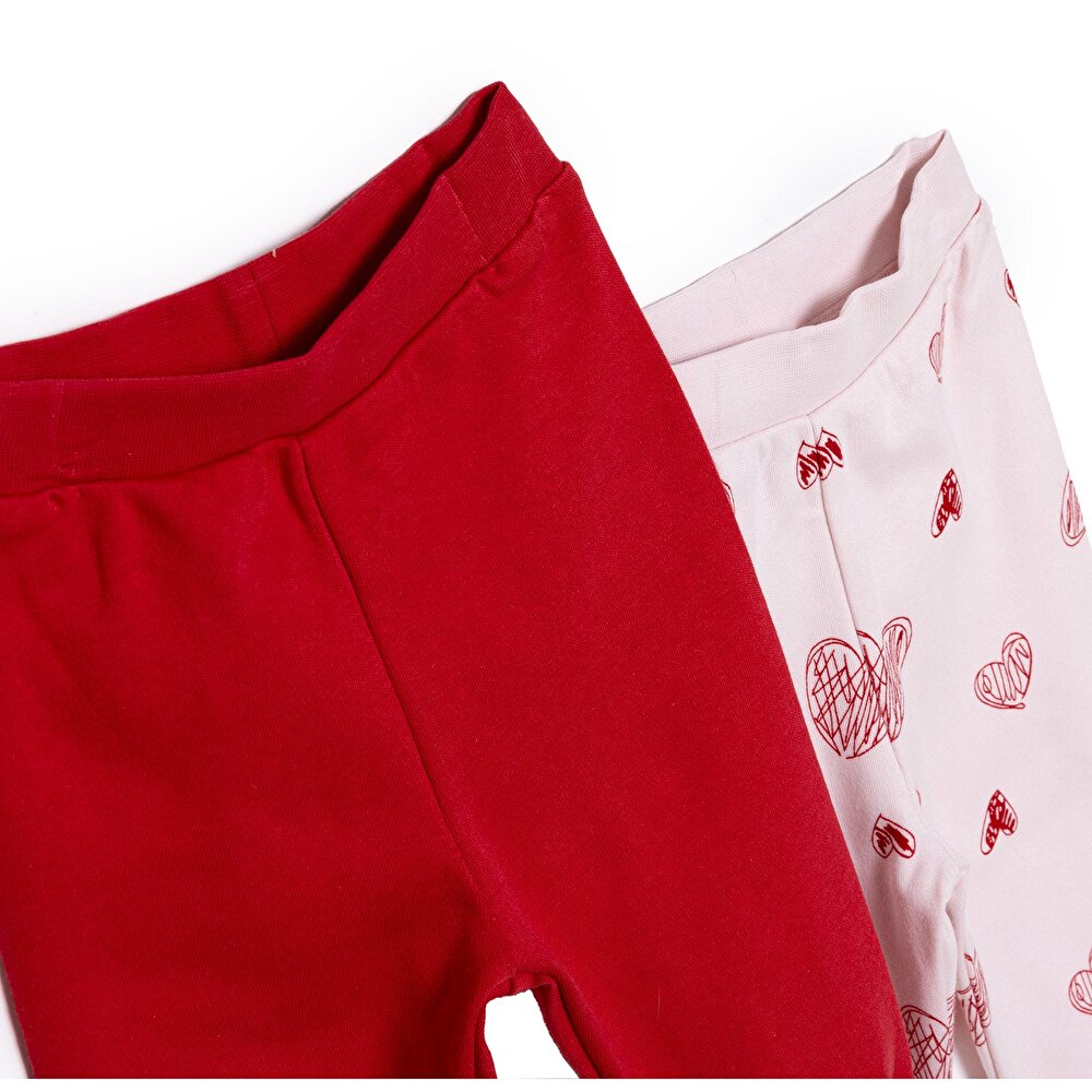 Basic Kız Kalp Desenli 2li Patiksiz Alt Kız Bebek