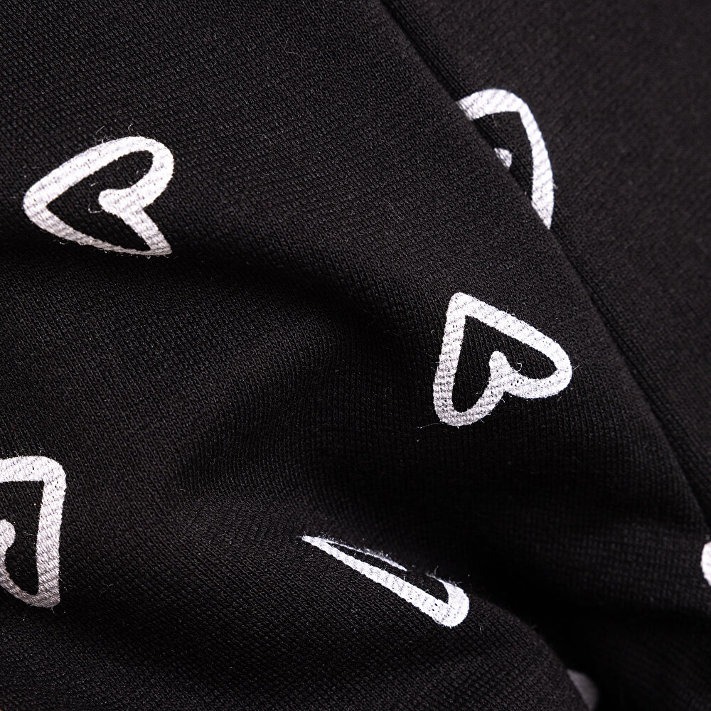 Basic Kız Kalp Desenli İspanyol Paça Tayt Kız Bebek