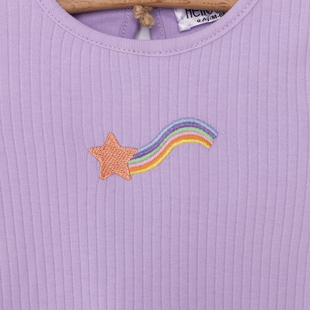 Kız Bebek Bluz Tayt Set Kaşkorse Düğmeli Bisiklet Yaka Uzun Kol