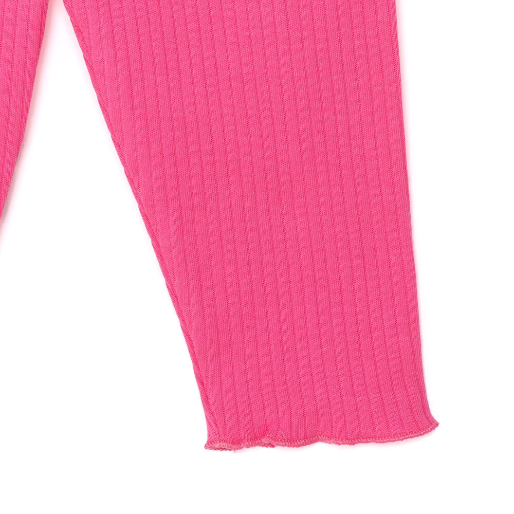 Kız Bebek Bluz Tayt Set Kaşkorse Düğmeli Bisiklet Yaka Uzun Kol