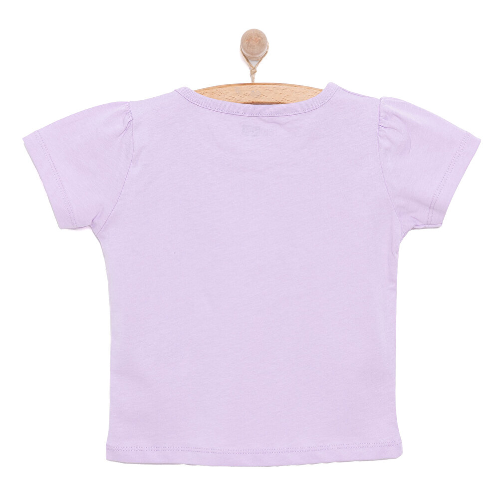 Basic Kız Kayan Yıldız Baskılı T-Shirt Kız Bebek
