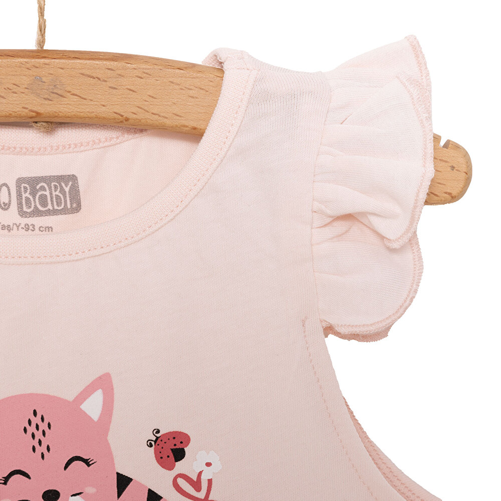 Basic Kız Kedi Baskılı Atlet-Şort Kız Bebek