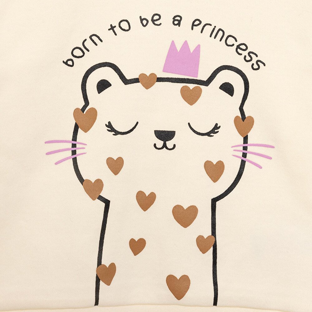 Basic Kız Kedi Baskılı Eşofman Takımı Kız Bebek