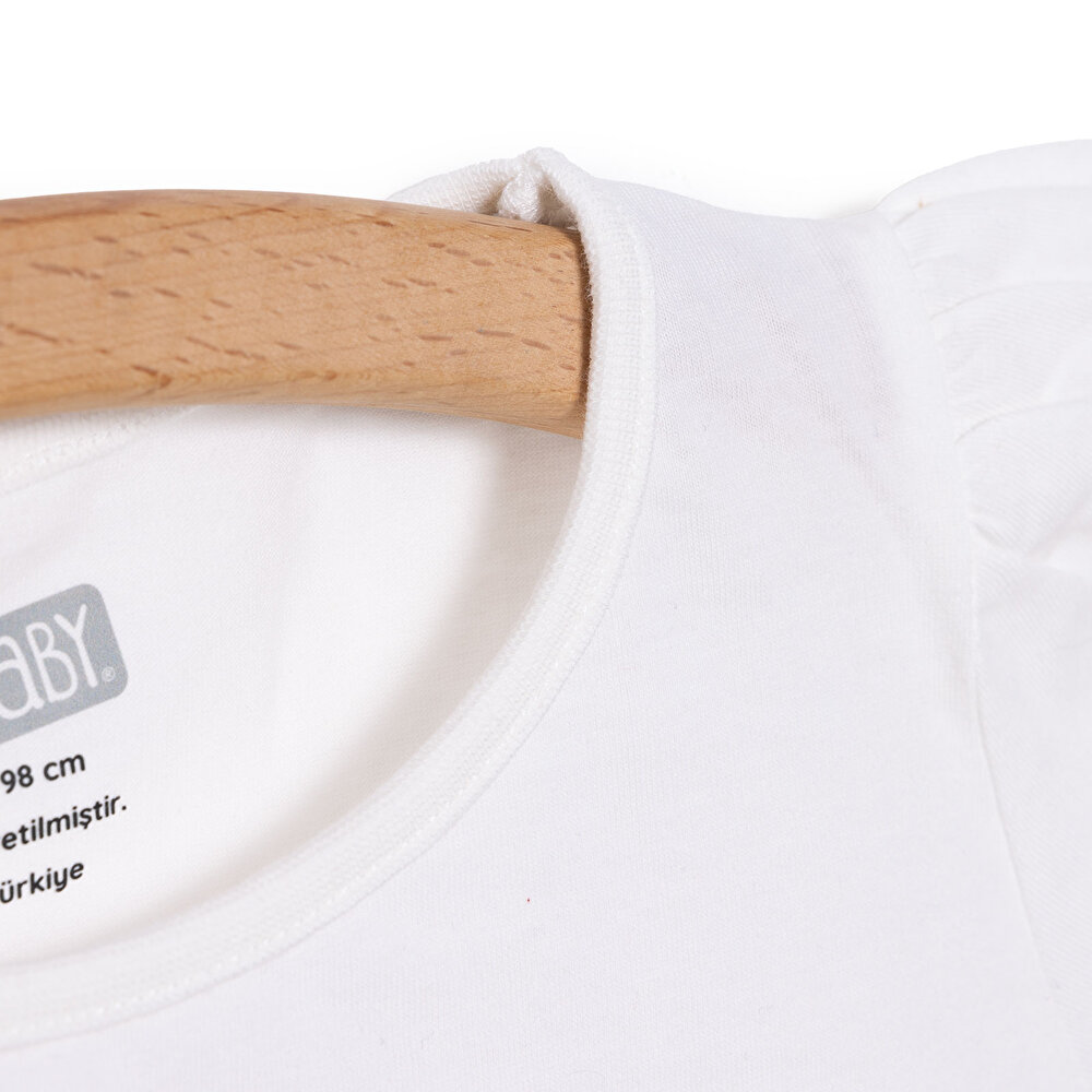 Basic Kız Kelebek Baskılı T-Shirt Kız Bebek