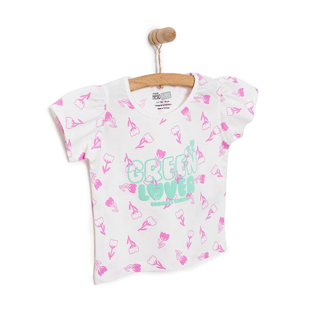 Basic Kız Lale Desenli T-Shirt Kız Bebek