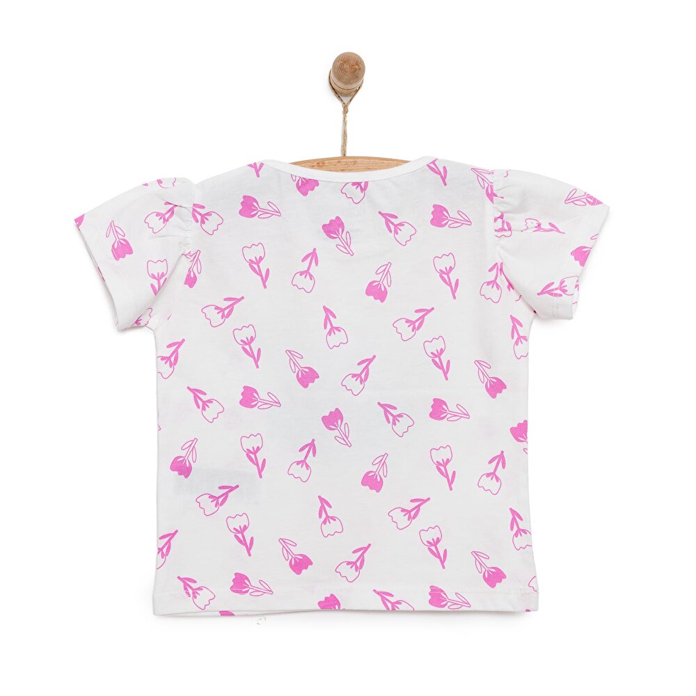 Basic Kız Lale Desenli T-Shirt Kız Bebek