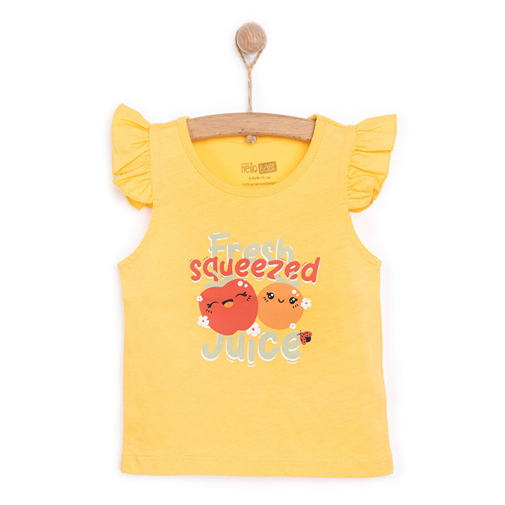 Basic Kız Meyve Baskılı Atlet T-shirt Kız Bebek