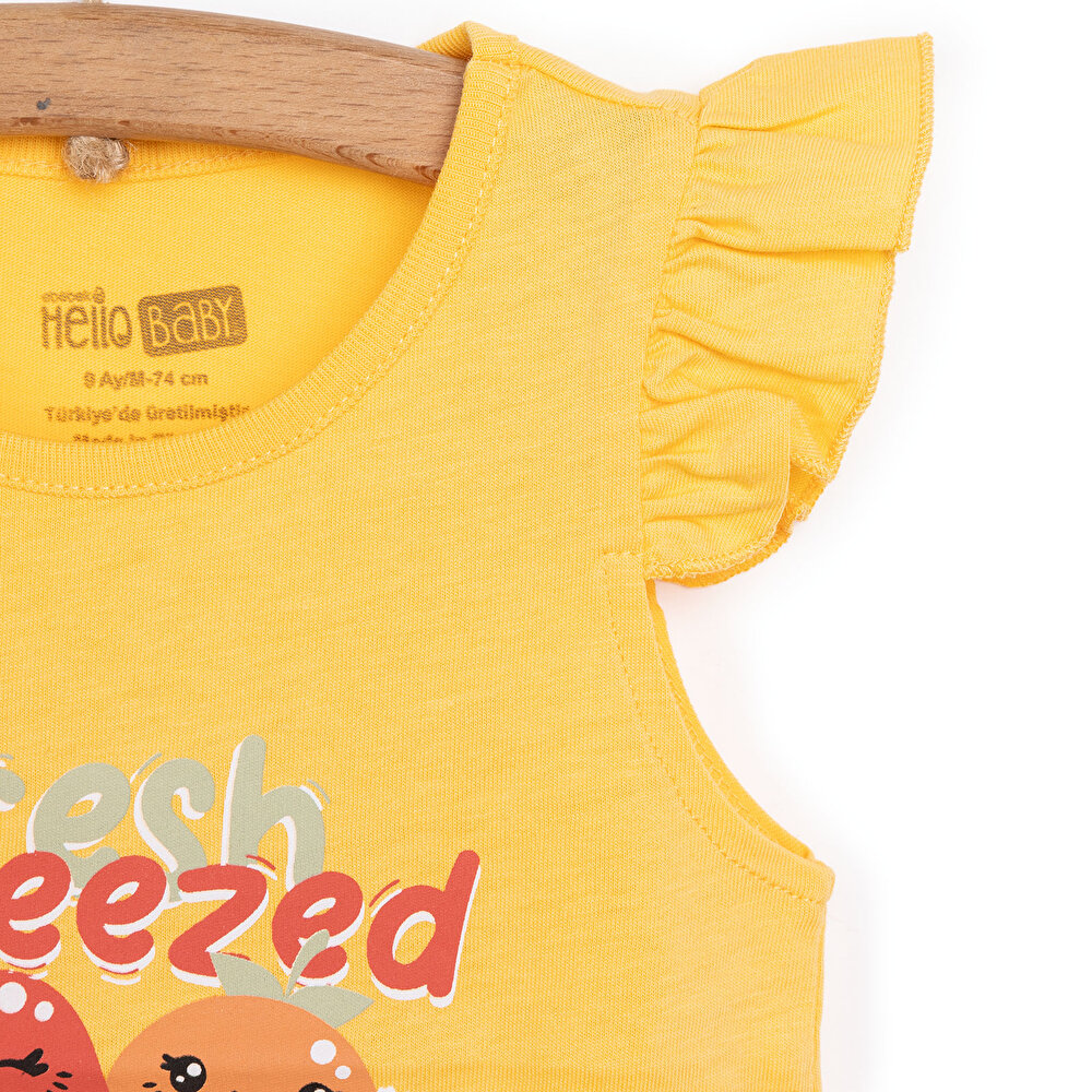 Basic Kız Meyve Baskılı Atlet T-shirt Kız Bebek