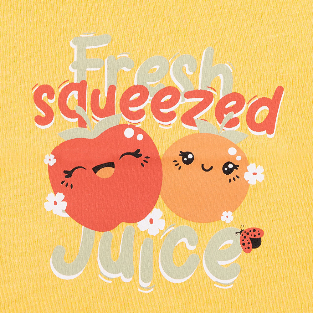 Basic Kız Meyve Baskılı Atlet T-shirt Kız Bebek