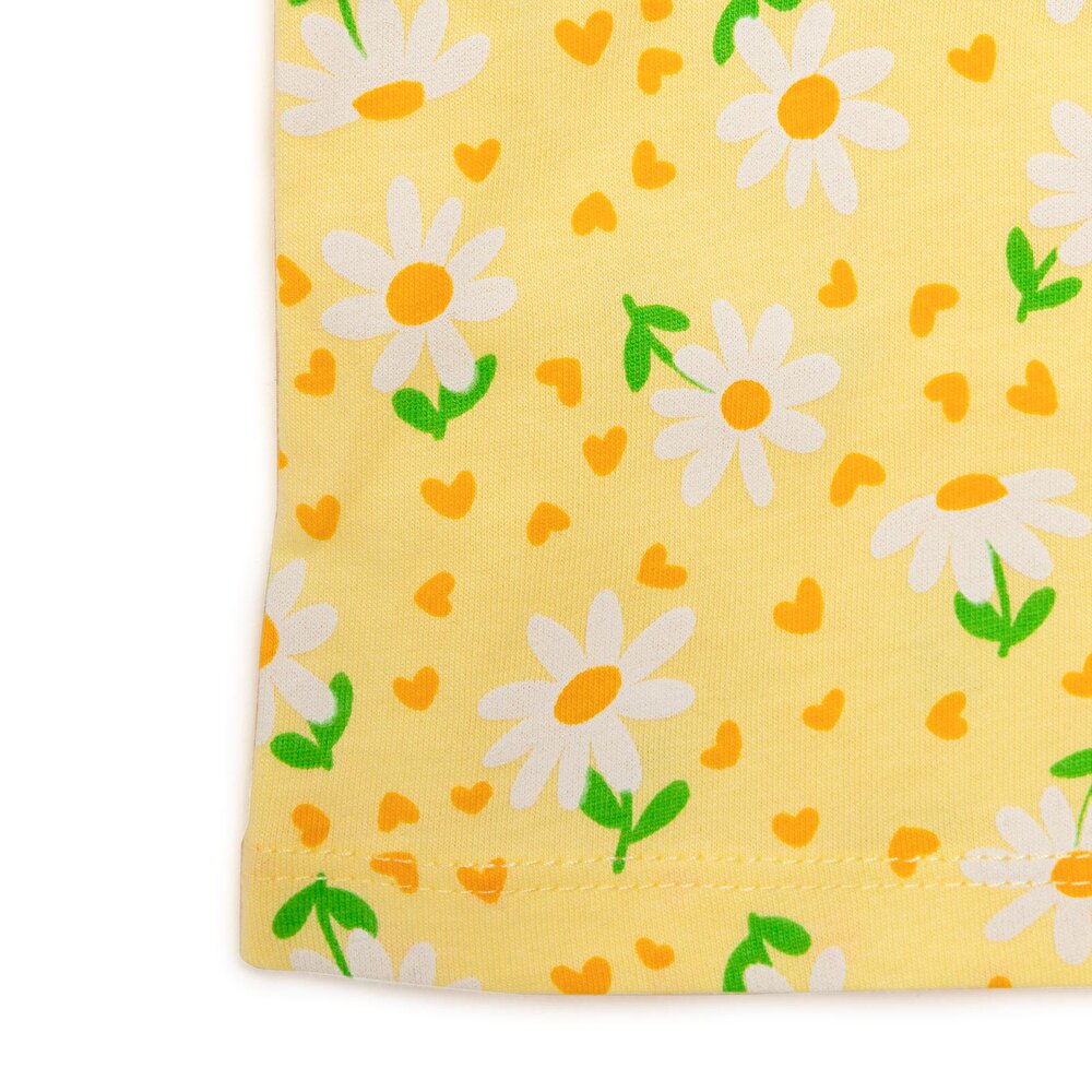 Basic Kız Papatya Desenli Atlet T-shirt Kız Bebek