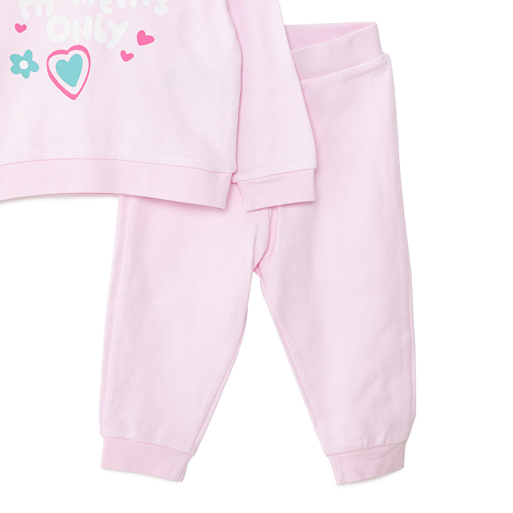 Basic Kız Slogan Baskılı Eşofman Takımı Kız Bebek