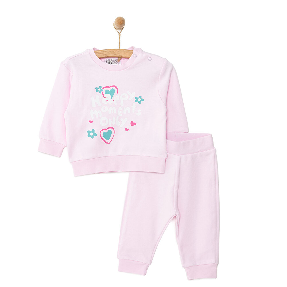 Basic Kız Slogan Baskılı Eşofman Takımı Kız Bebek