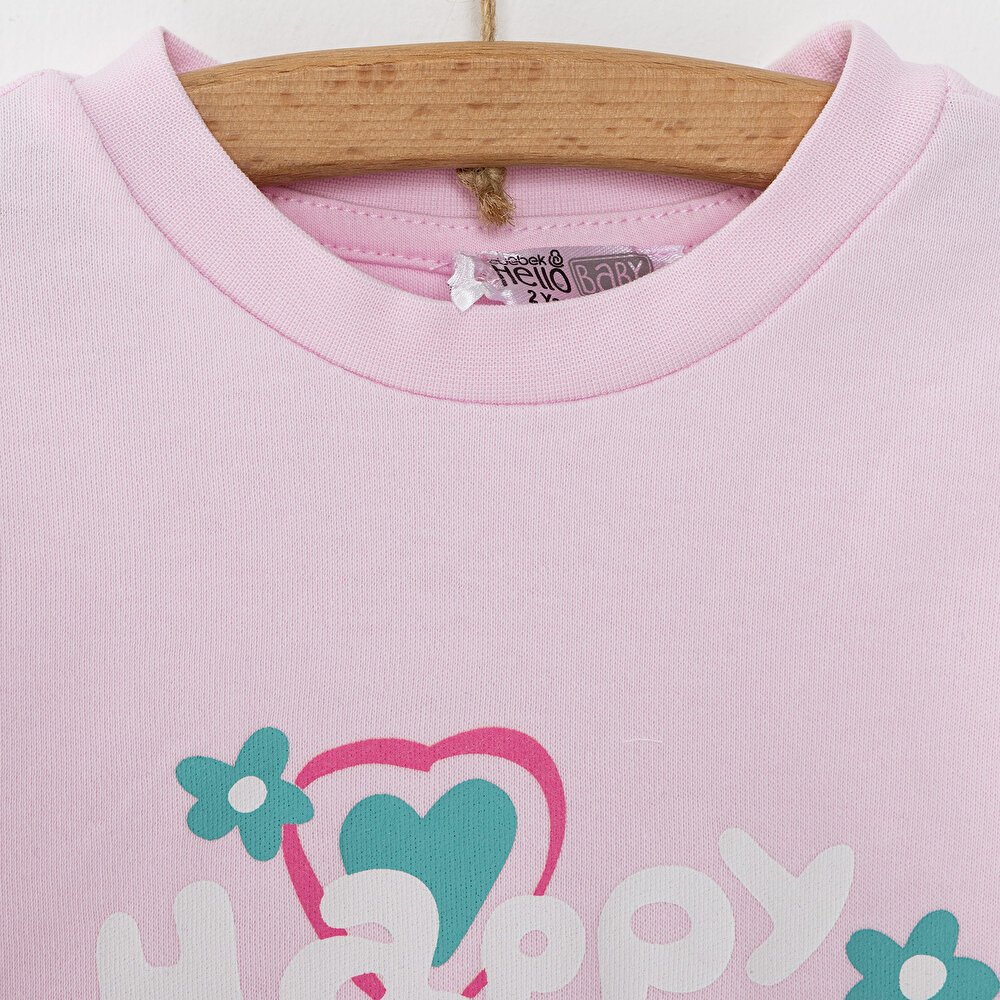 Basic Kız Slogan Baskılı Eşofman Takımı Kız Bebek