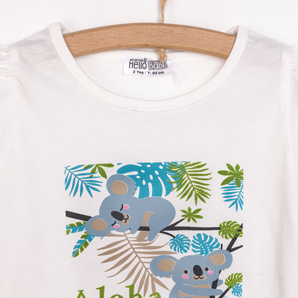 Basic Koala Baskılı  Tshirt Kız Bebek