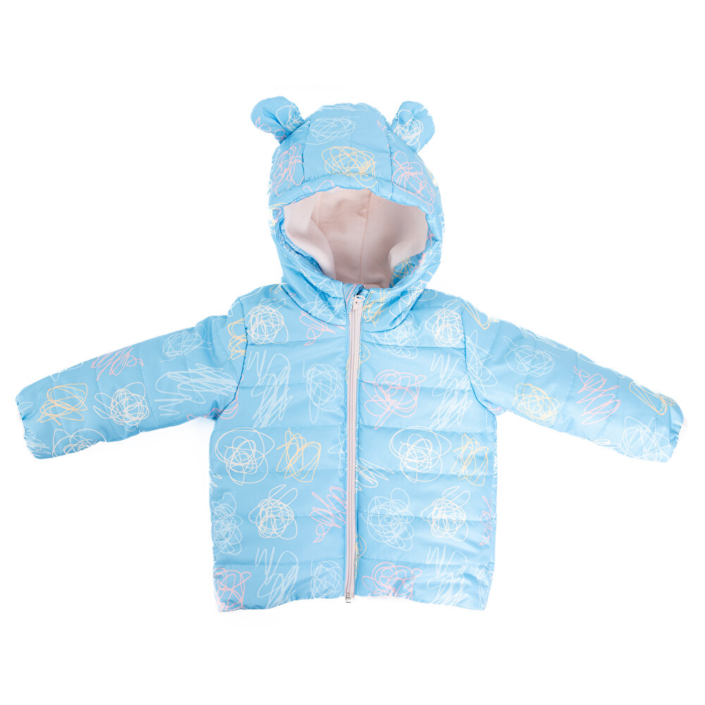 Basic Kulaklı Kapüşonlu Mont Kız Bebek