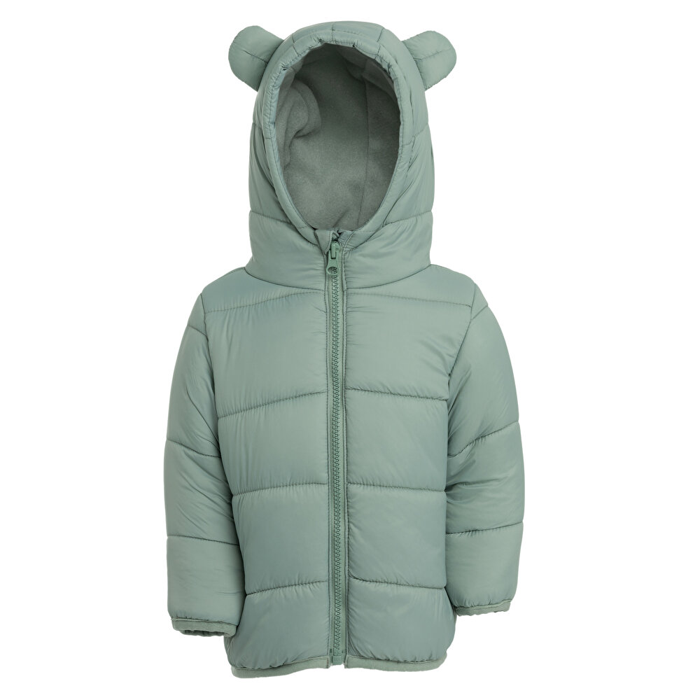 Basic Kulaklı Kapüşonlu Mont Kız Bebek