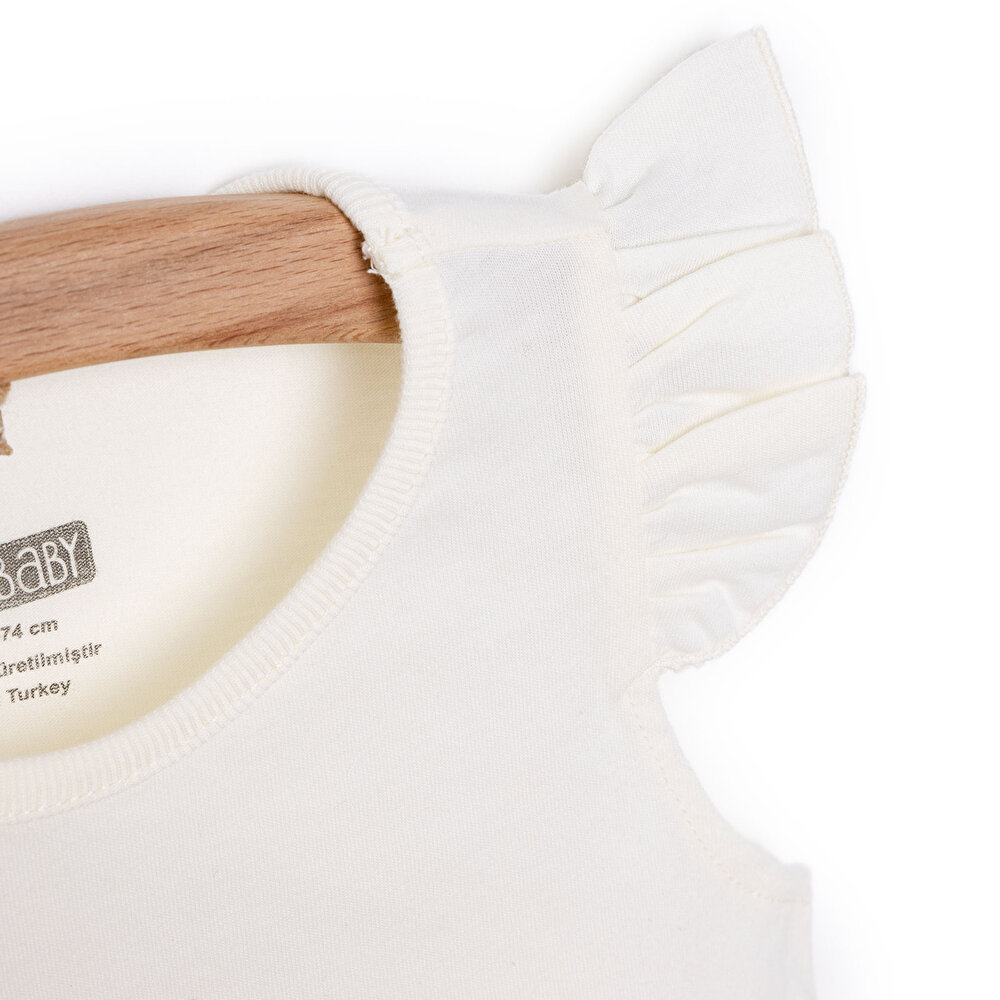 Basic Kuş Baskılı Atlet Tshirt Kız Bebek