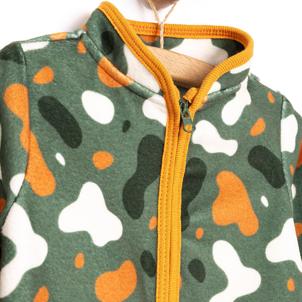 Basic Metraj Baskılı Polar Hırka Erkek Bebek