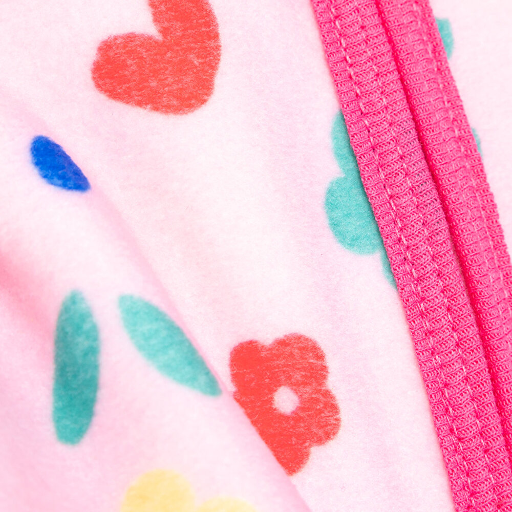 Basic Metraj Baskılı Polar Hırka Kız Bebek