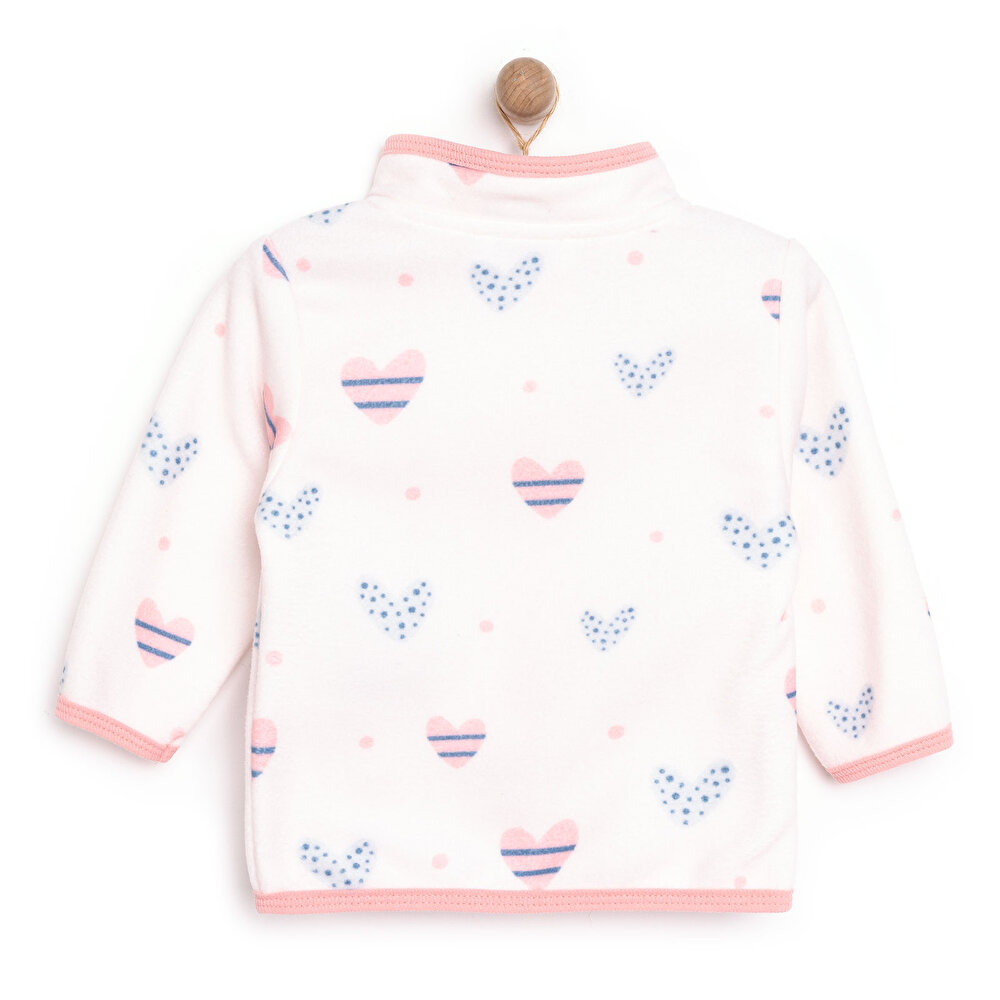 Basic Metraj Baskılı Polar Hırka Kız Bebek