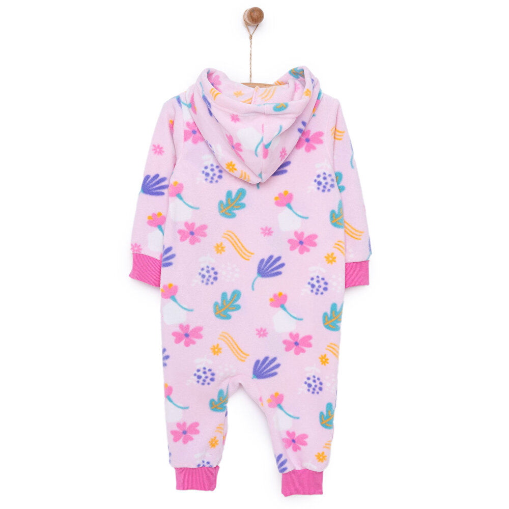 Basic Metraj Baskılı Polar Patiksiz Tulum Kız Bebek