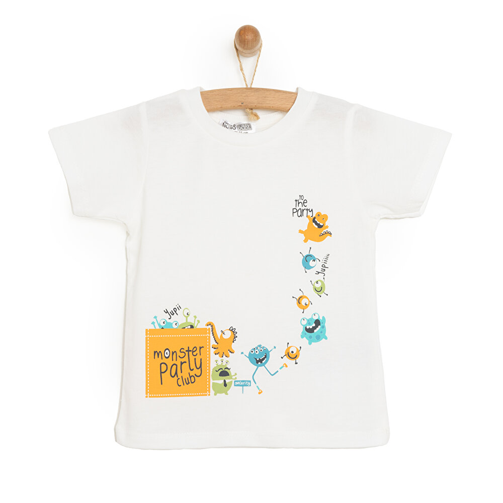 Basic Monster Baskılı Tshirt Erkek Bebek
