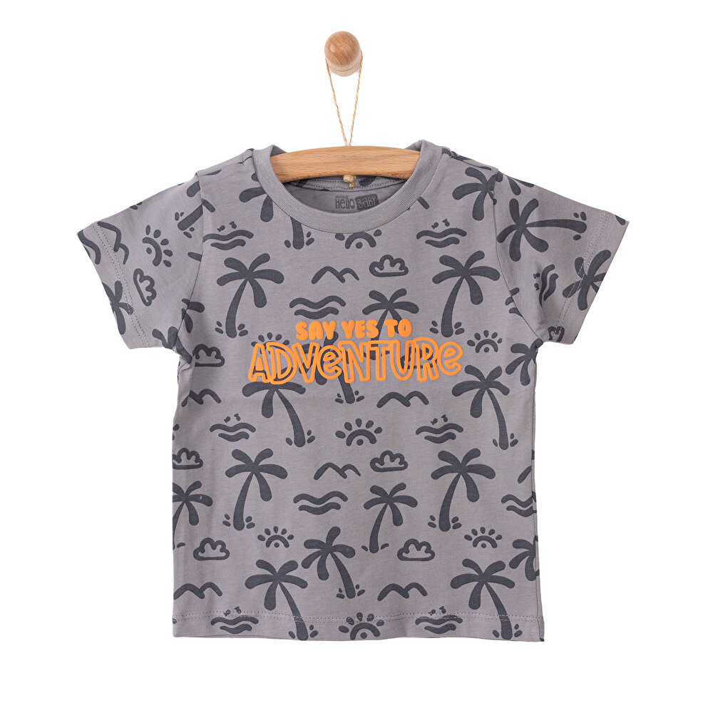 Basic Palmiye Baskılı Tshirt Erkek Bebek