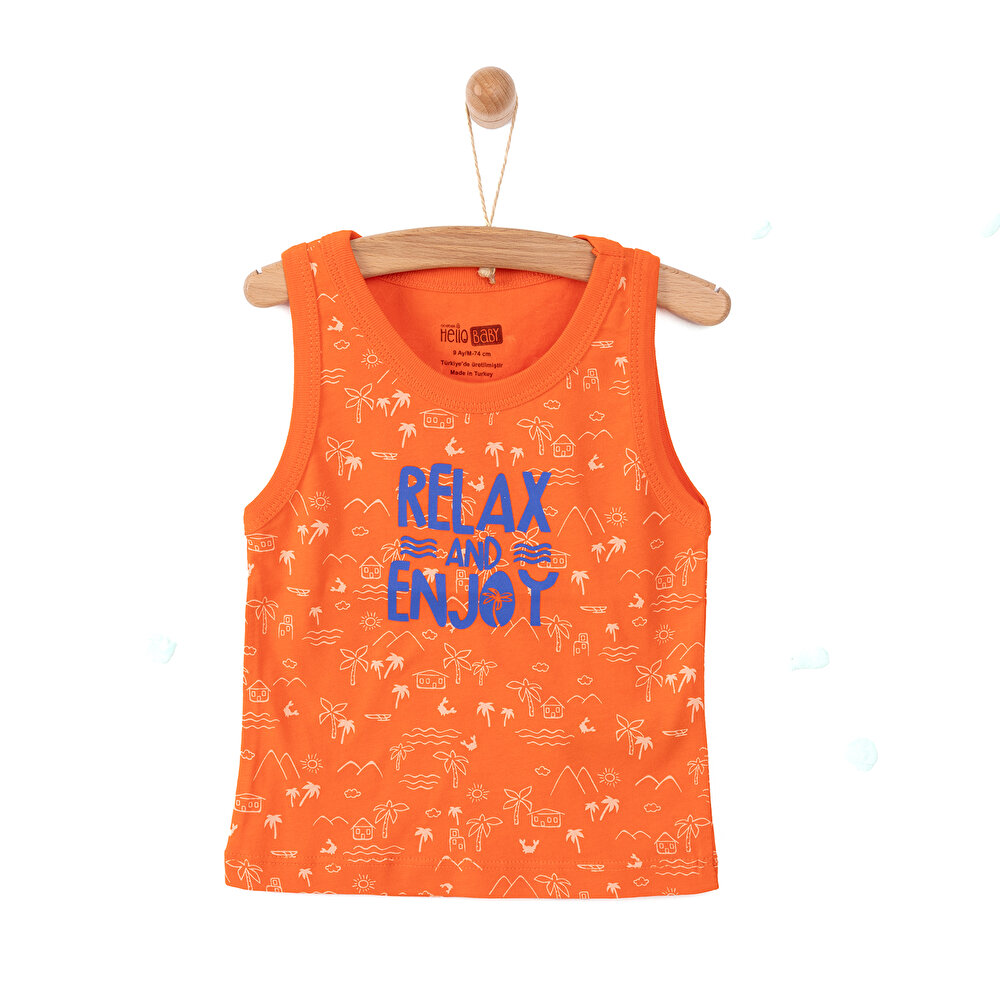 Basic Palmiye Temalı Atlet Tshirt Erkek Bebek