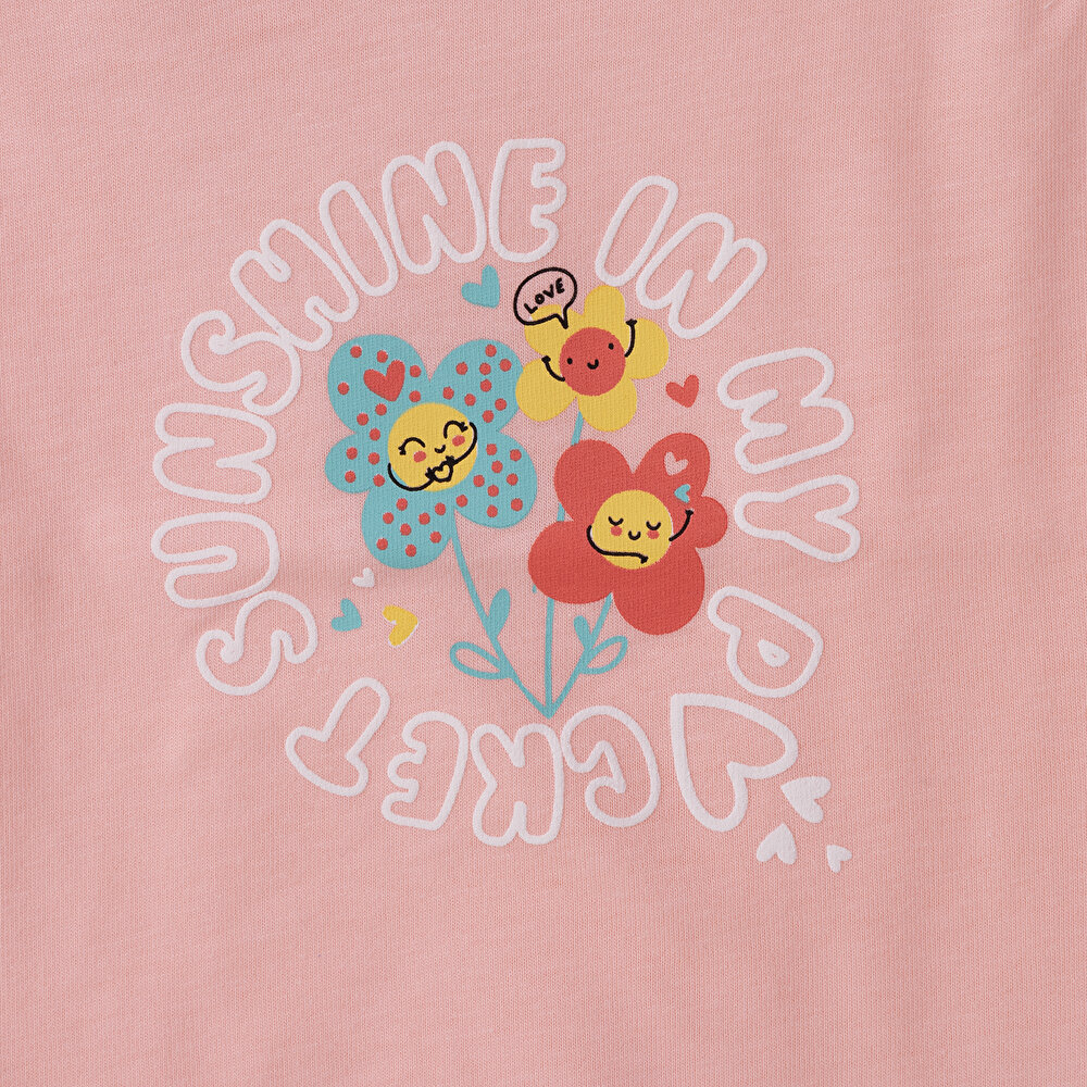 Basic Papatya Baskılı Atlet Tshirt Kız Bebek