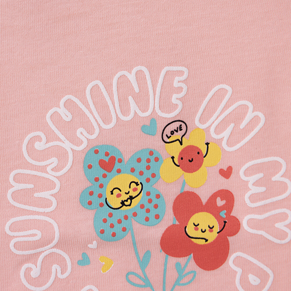 Basic Papatya Baskılı Atlet Tshirt Kız Bebek