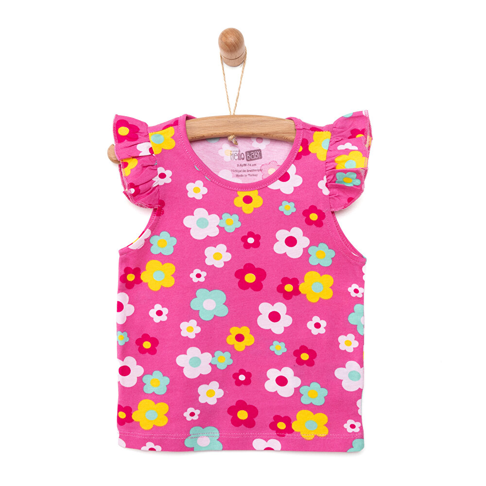 Basic Papatya Baskılı Atlet Tshirt Kız Bebek