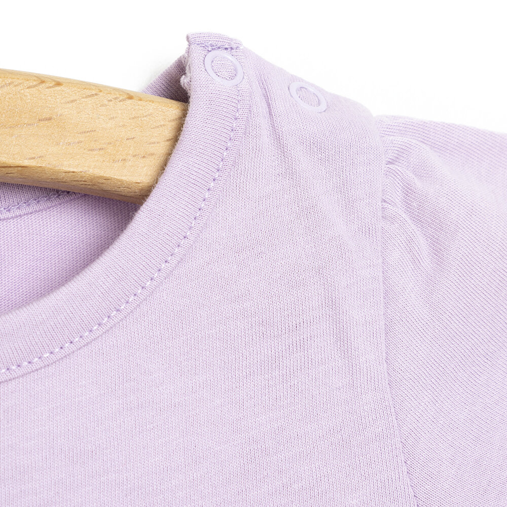 Basic Papatyalı Yazı Baskılı Tshirt Kız Bebek