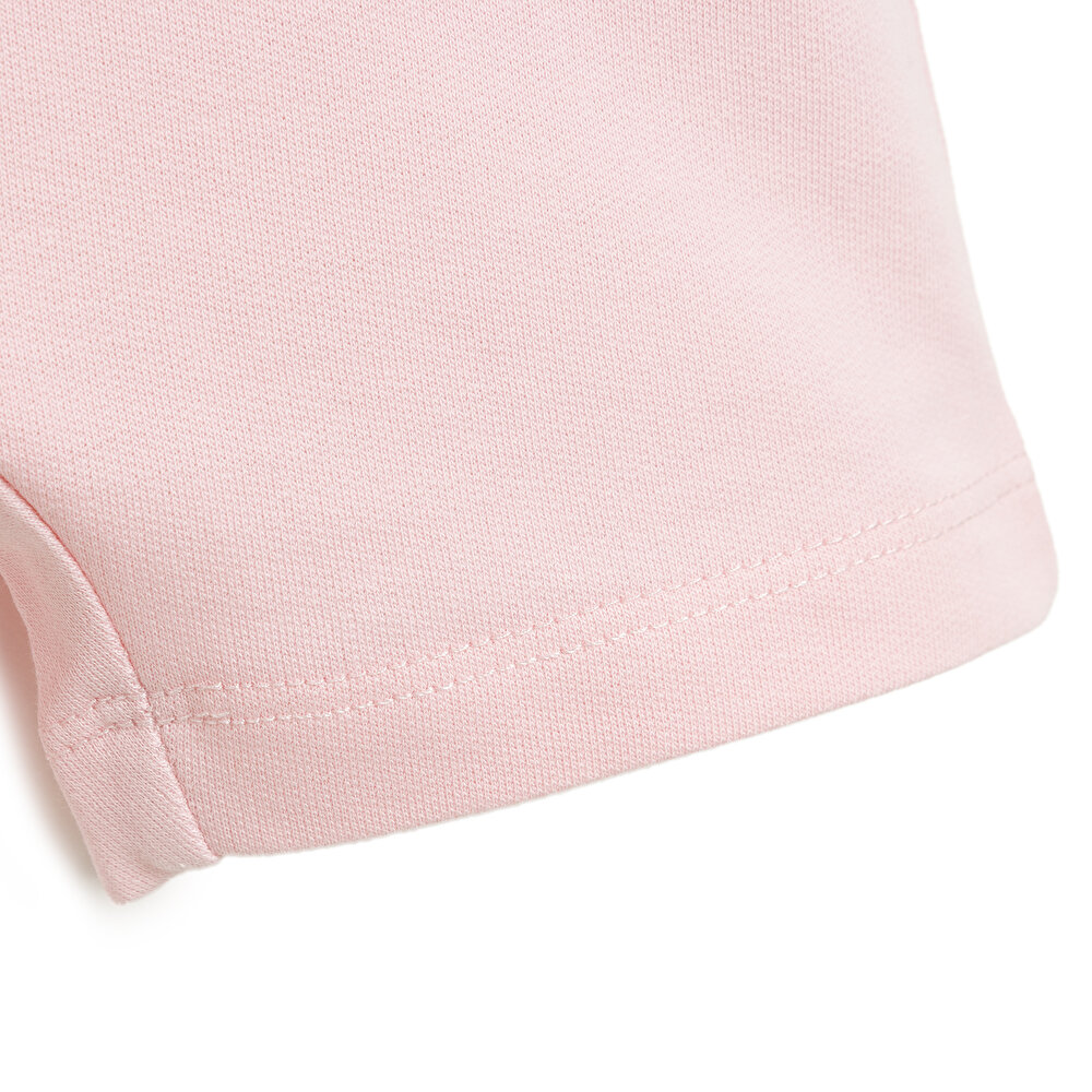 Basic Renkli Çizgili Şort Salopet-Tshirt Takım Kız Bebek