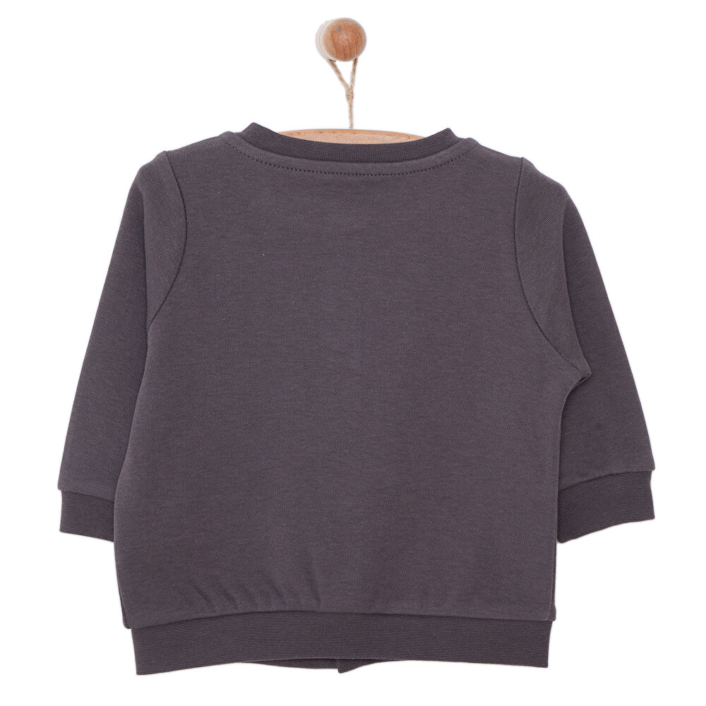 Erkek Bebek Basic Hırka İnterlok Çıtçıtlı Bisiklet Yaka Uzun Kol