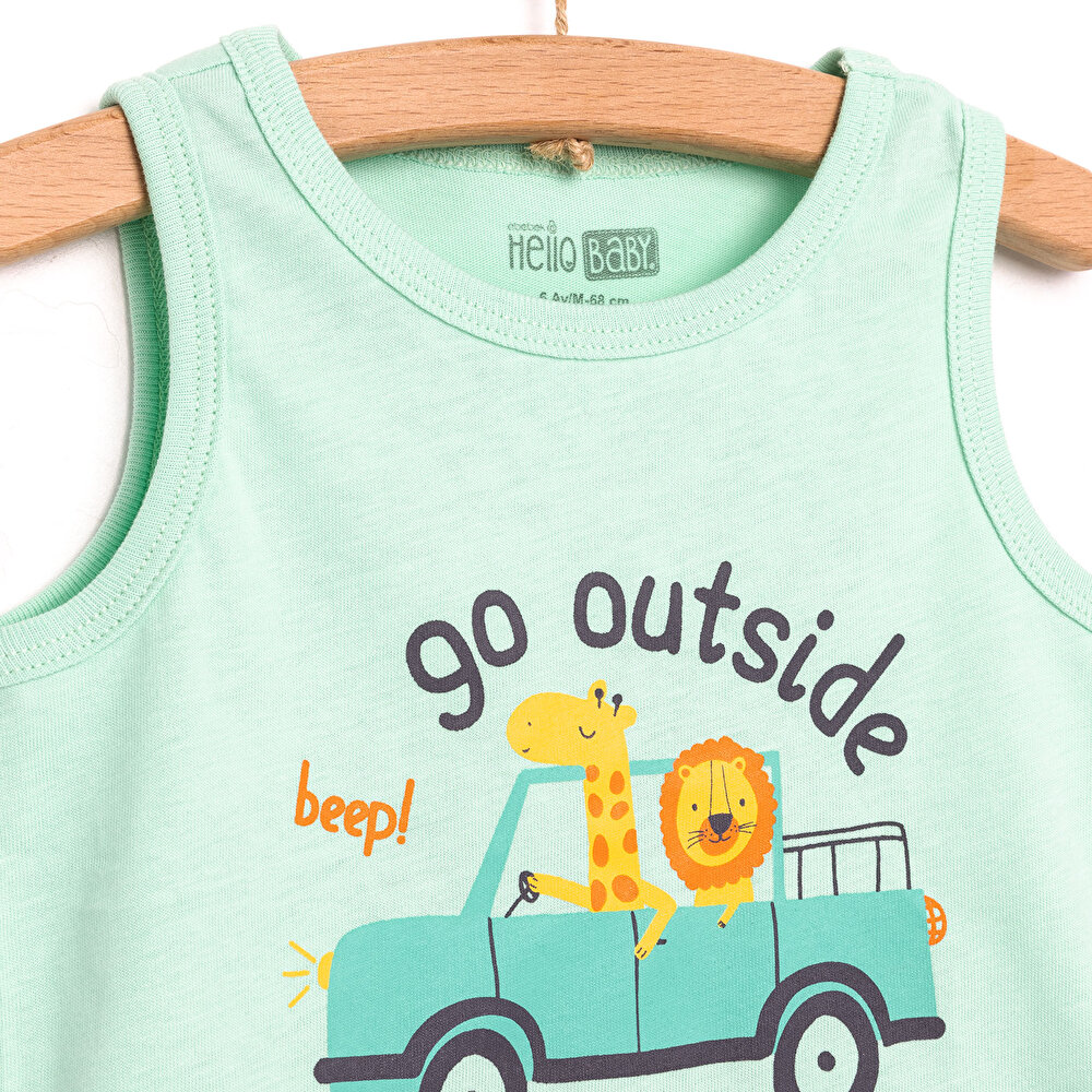 Basic Safari Baskılı Atlet-Şort Erkek Bebek