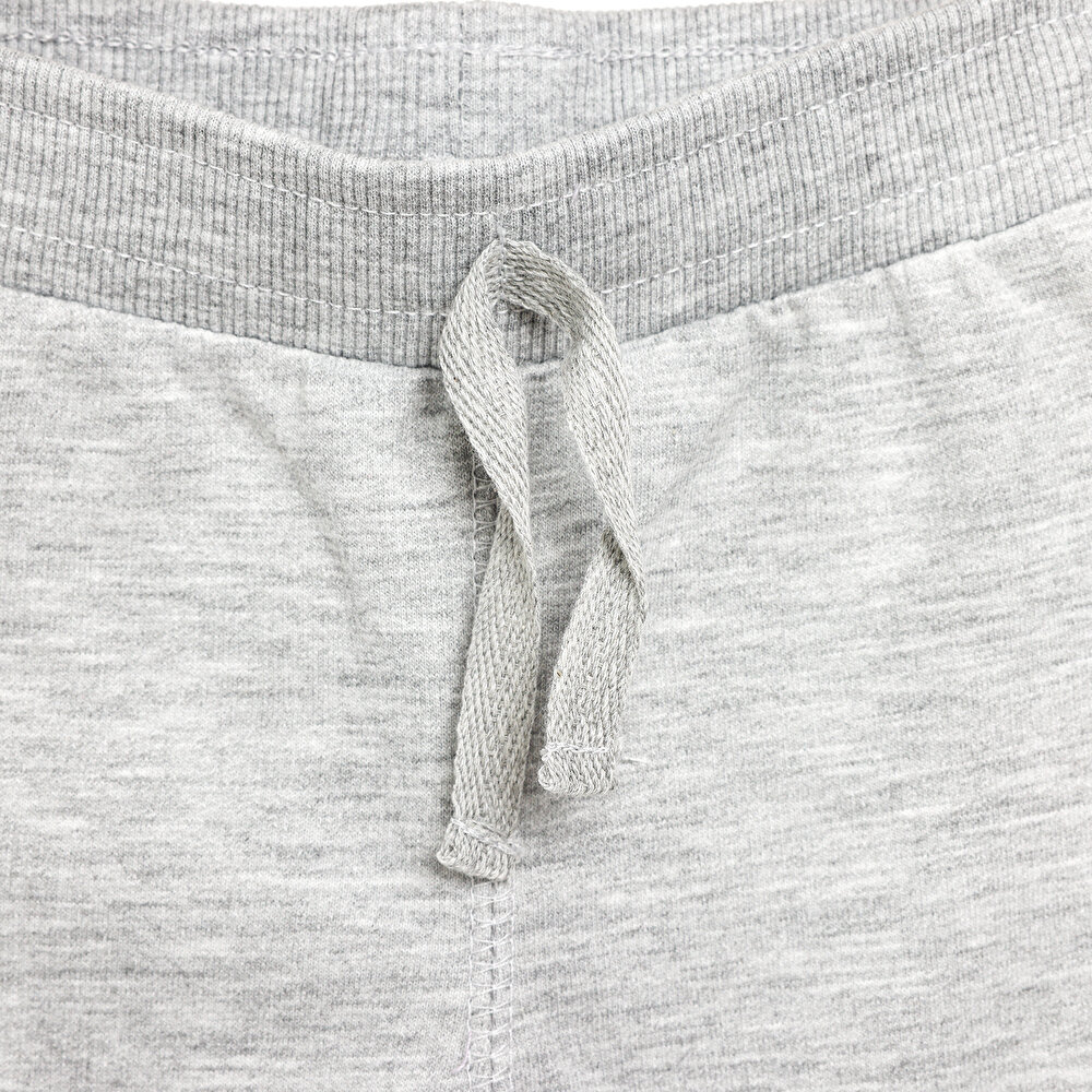 Unisex Bebek Eşofman Alt Şardonlu İki İplik Ribanalı Gri Melanj