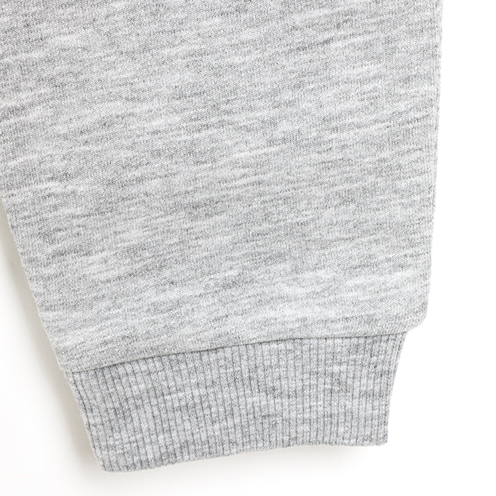 Unisex Bebek Eşofman Alt Şardonlu İki İplik Ribanalı Gri Melanj
