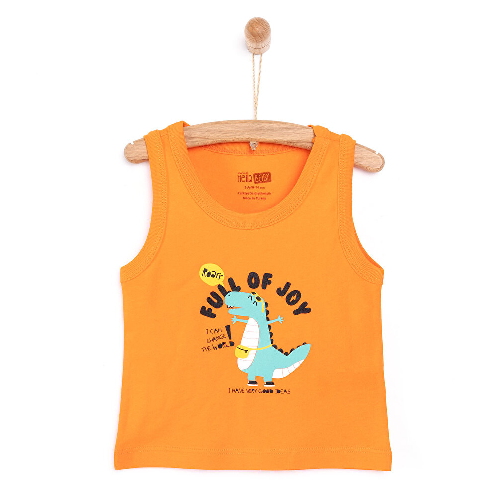 Basic Sevimli Dinozor Baskılı Tshirt Erkek Bebek