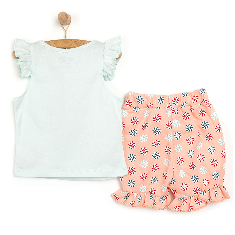 Basic Sirk Temalı Fırfırlı Atlet-Şort Kız Bebek