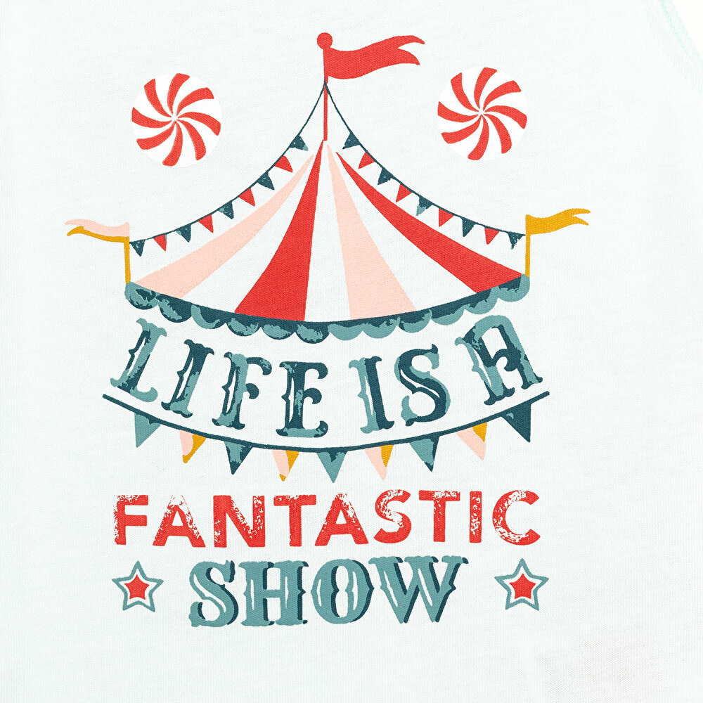 Basic Sirk Temalı Fırfırlı Atlet-Şort Kız Bebek