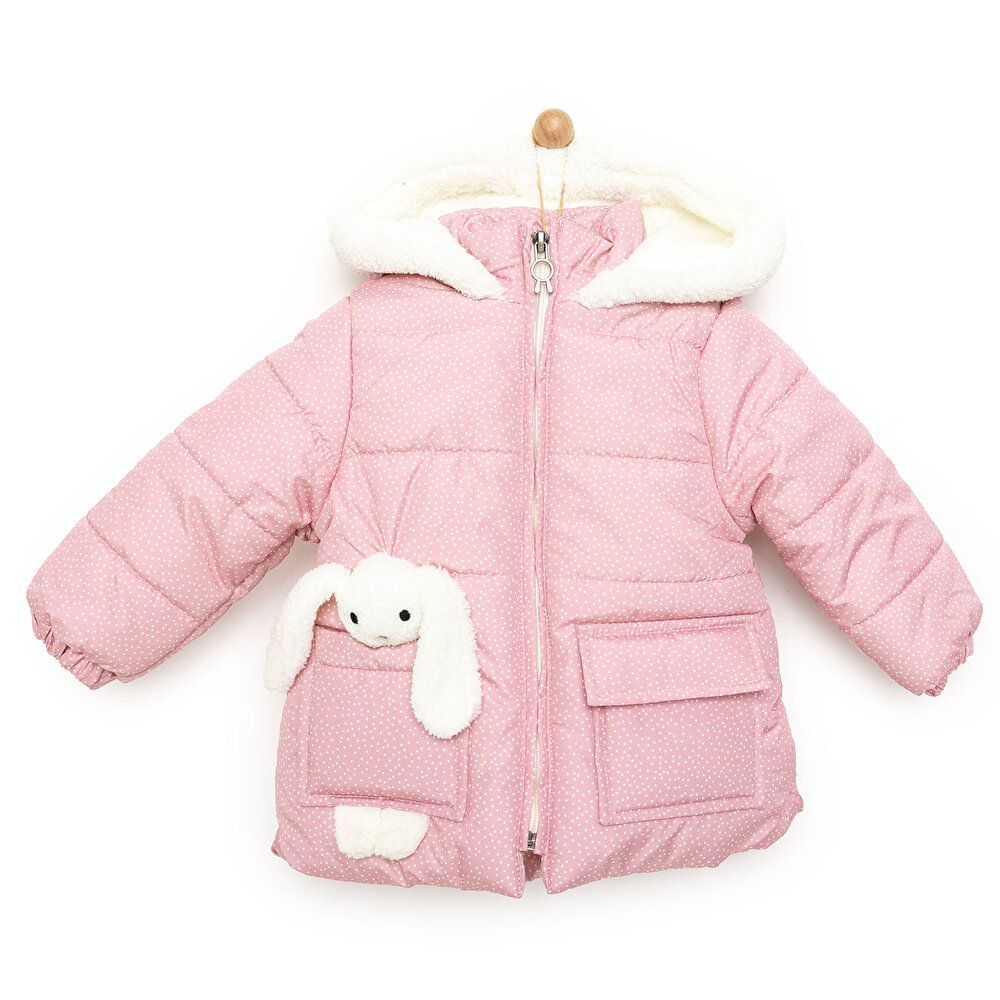 Basic Tavşanlı Kulaklı Kapüşonlu Mont Kız Bebek