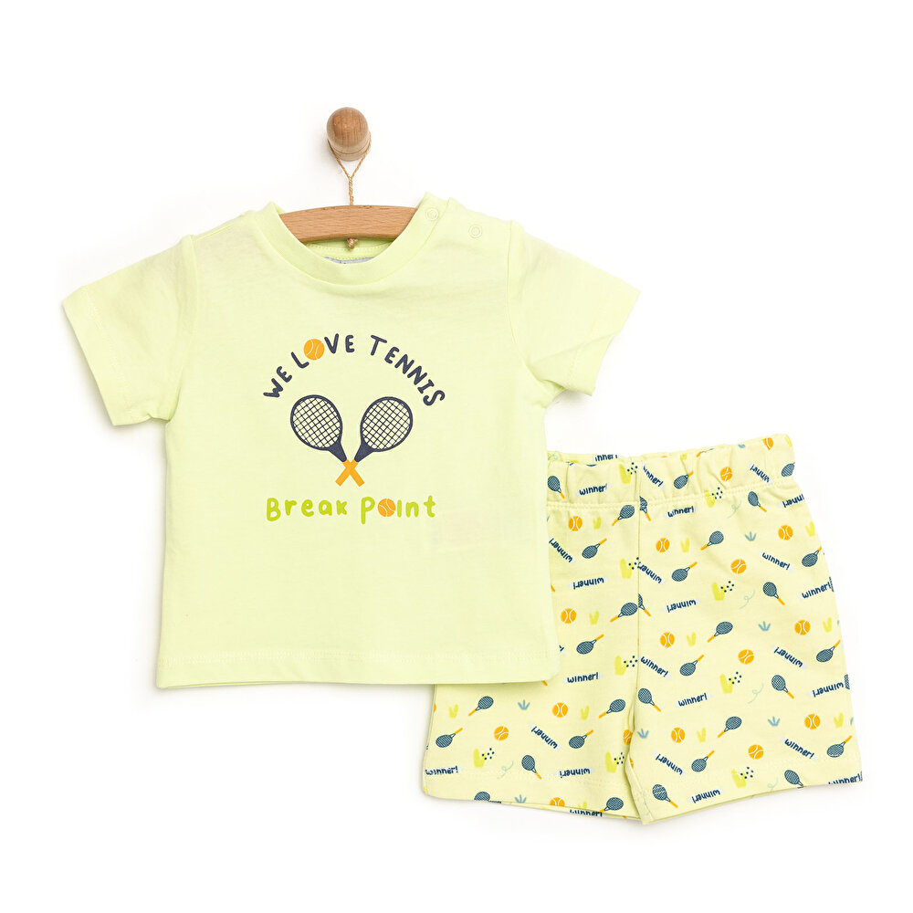 Basic Tenis Temalı Tshirt-Şort Erkek Bebek