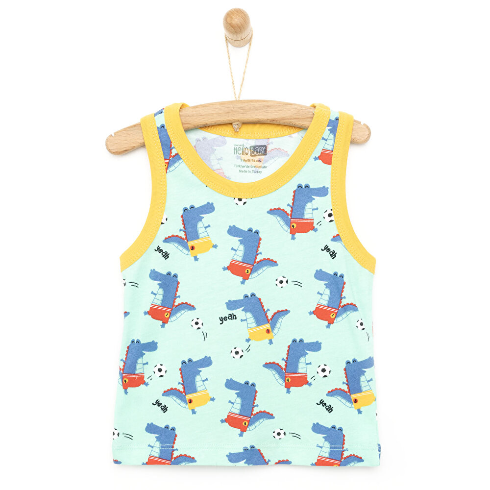 Basic Timsah Baskılı Atlet Tshirt Erkek Bebek