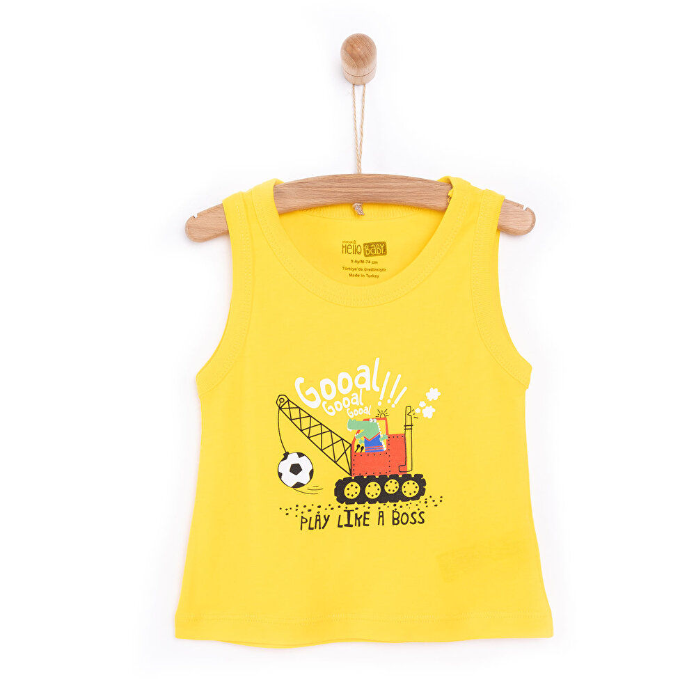 Basic Traktör Baskılı Atlet Tshirt Erkek Bebek