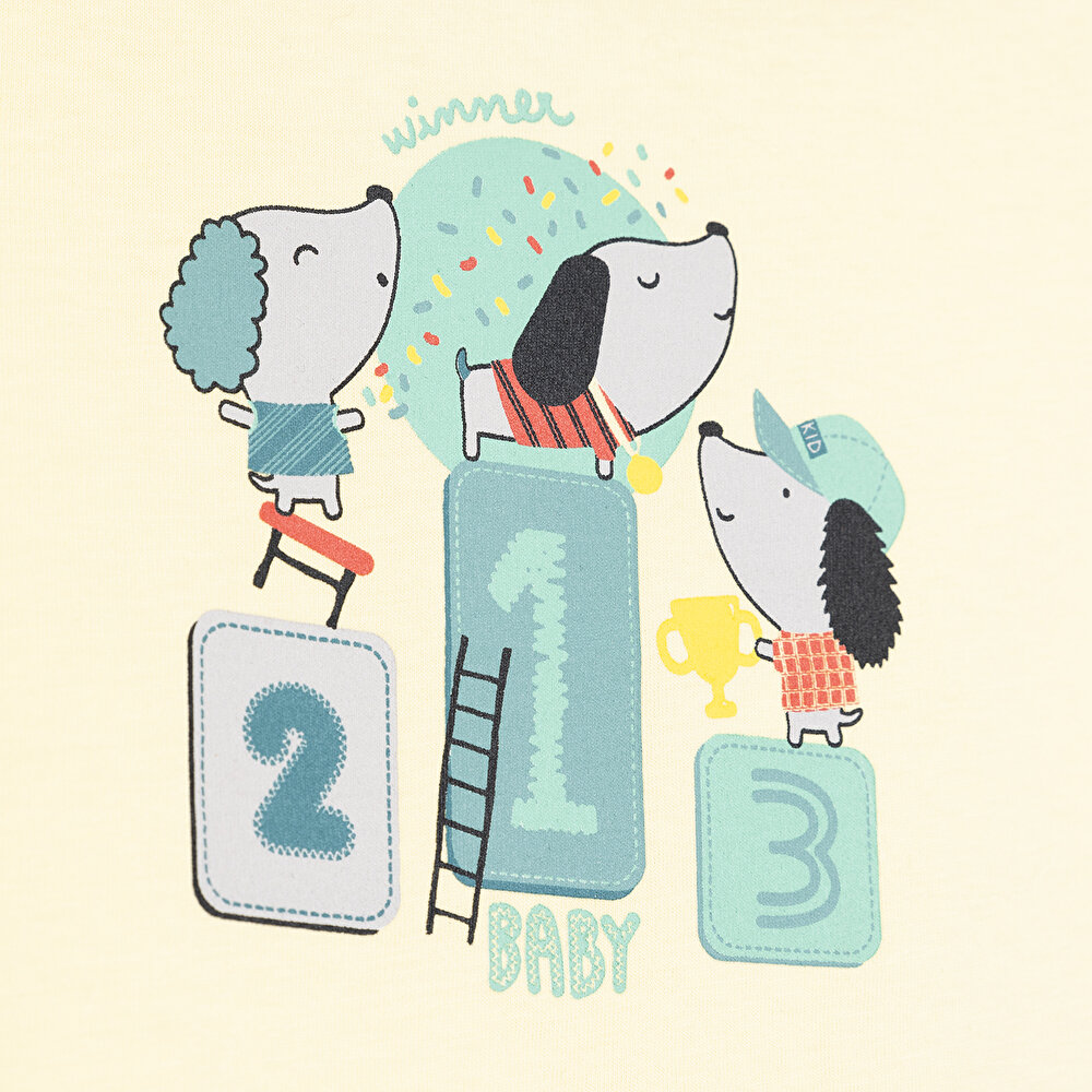 Basic Yarış Baskılı Tshirt-Şort Erkek Bebek