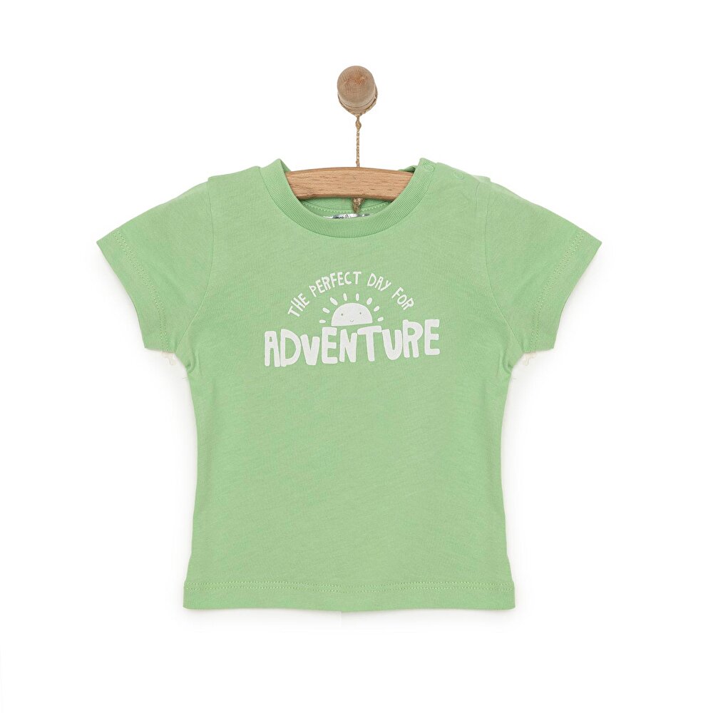 Basic Yazı Baskılı Tshirt Erkek Bebek