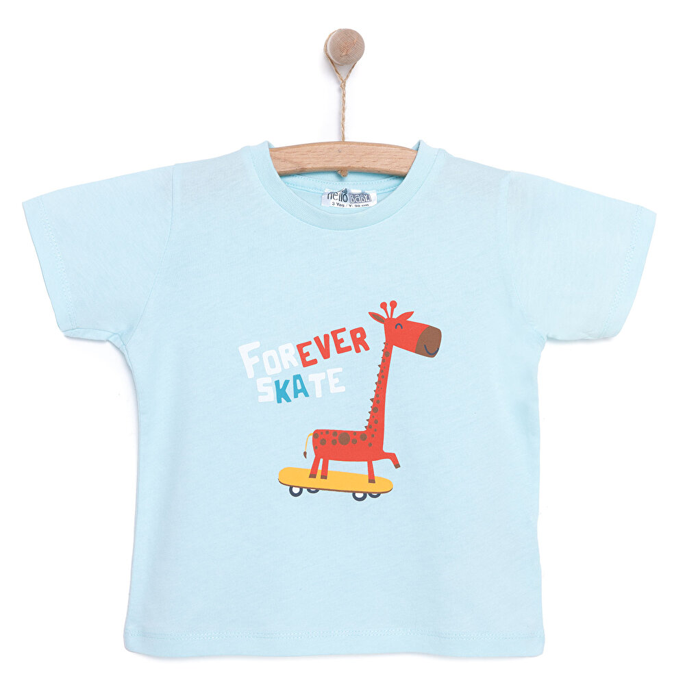 Basic Zürafa Desenli Tshirt Erkek Bebek