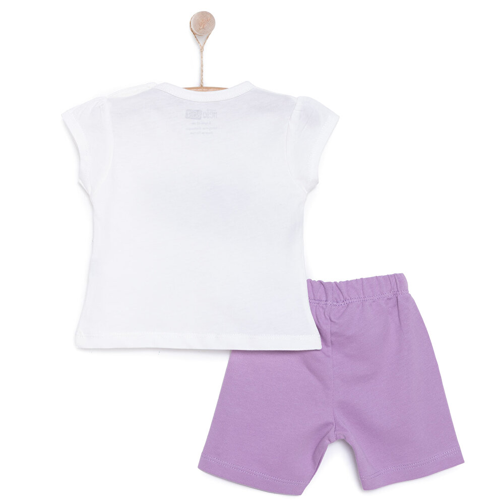 Baskılı 2 ip Yenidoğan Kız Tshirt-Şort Kız Bebek