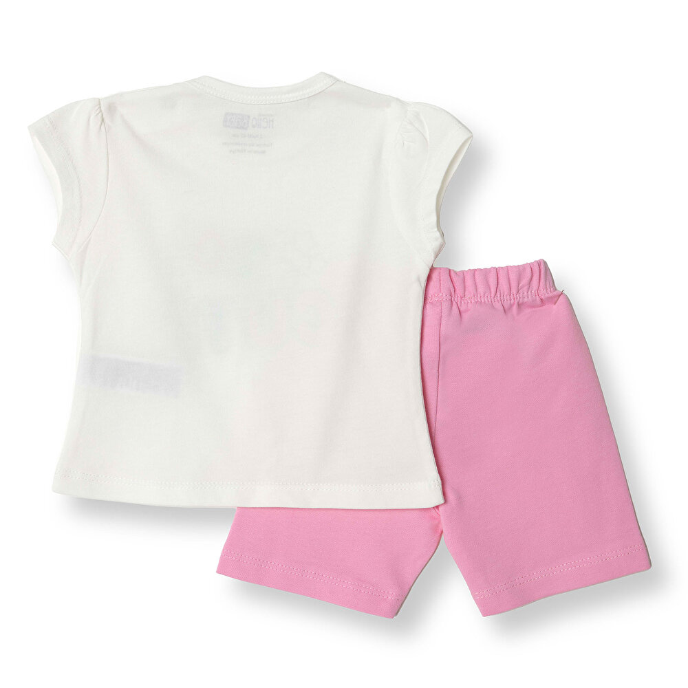 Baskılı 2 ip Yenidoğan Kız Tshirt-Şort Kız Bebek